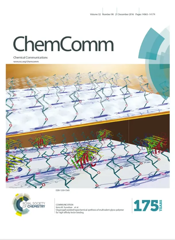 ChemComm journal cover with molecular illustration